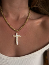 NIXON pearl cross chain