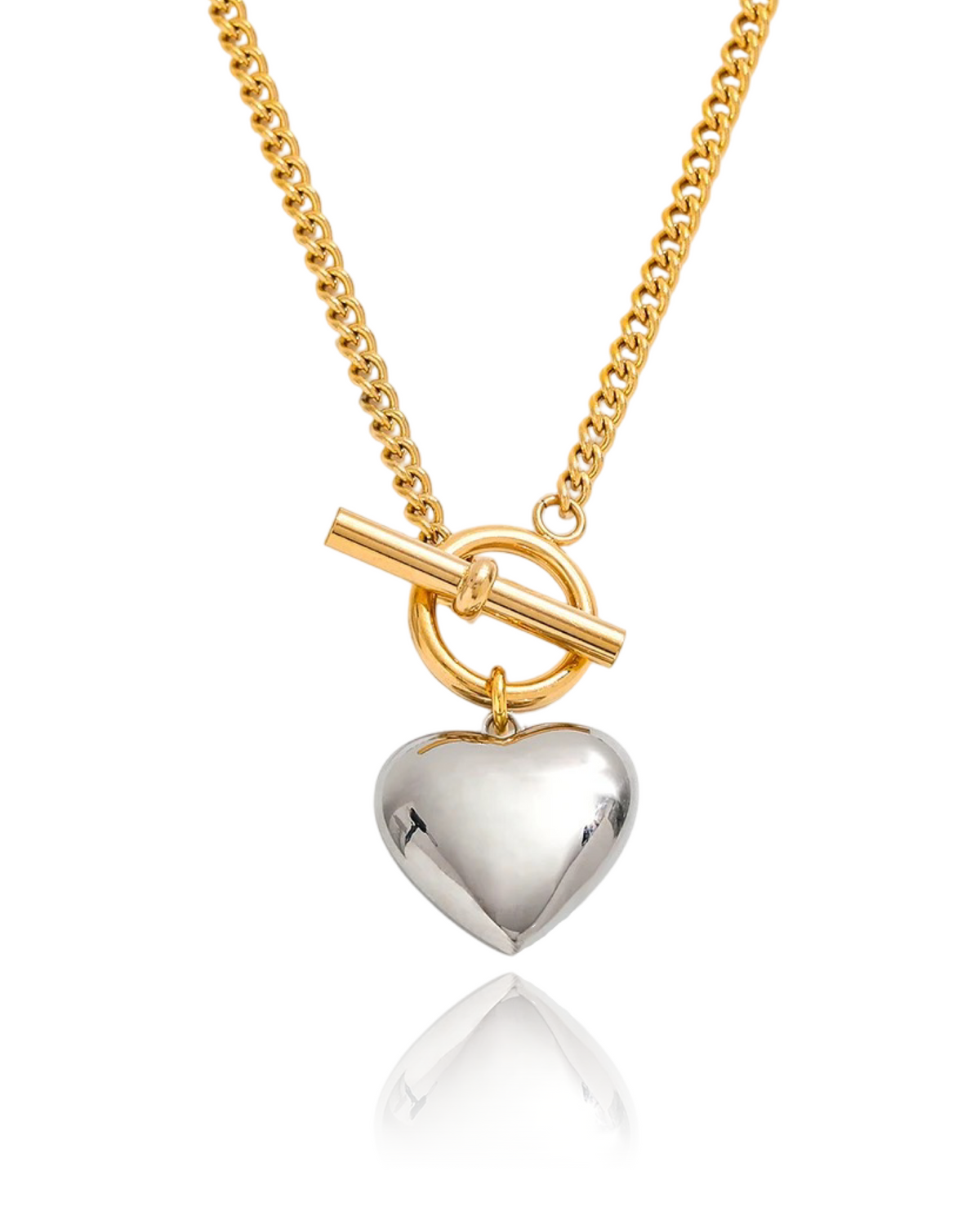 Two Tone Heart Necklace (sale)