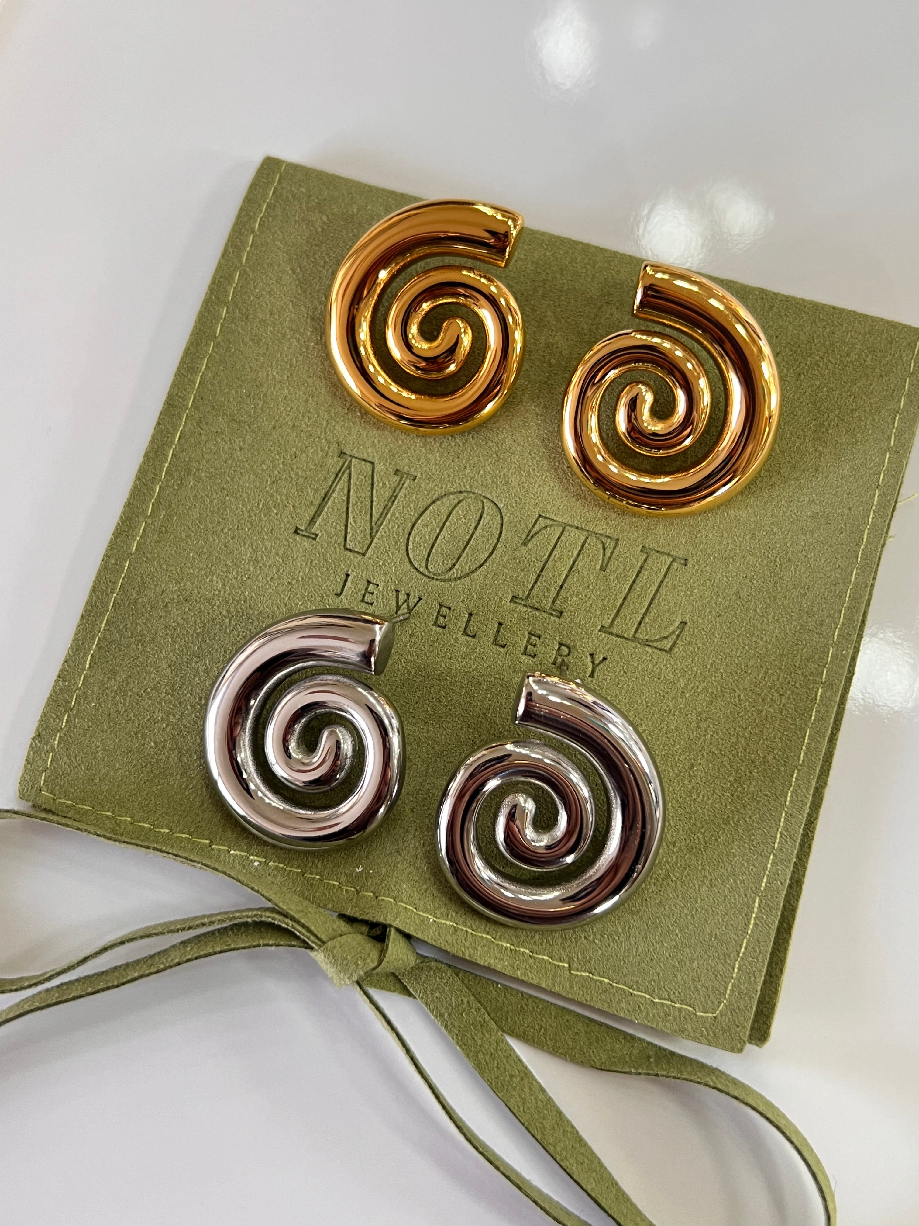 Silver Chunky Swirl Earrings (sale)