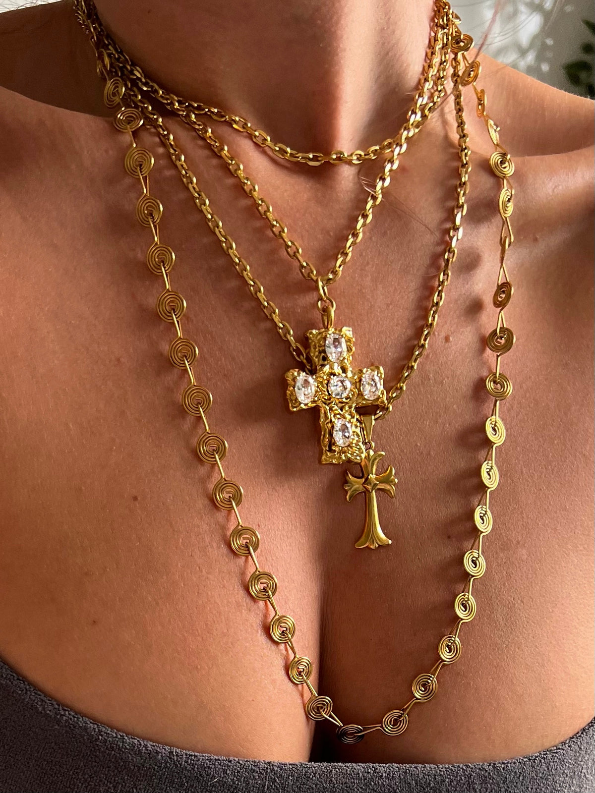 WRAP AROUND cross necklace