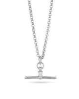 Diamanté T-Bar necklace silver - Neckontheline