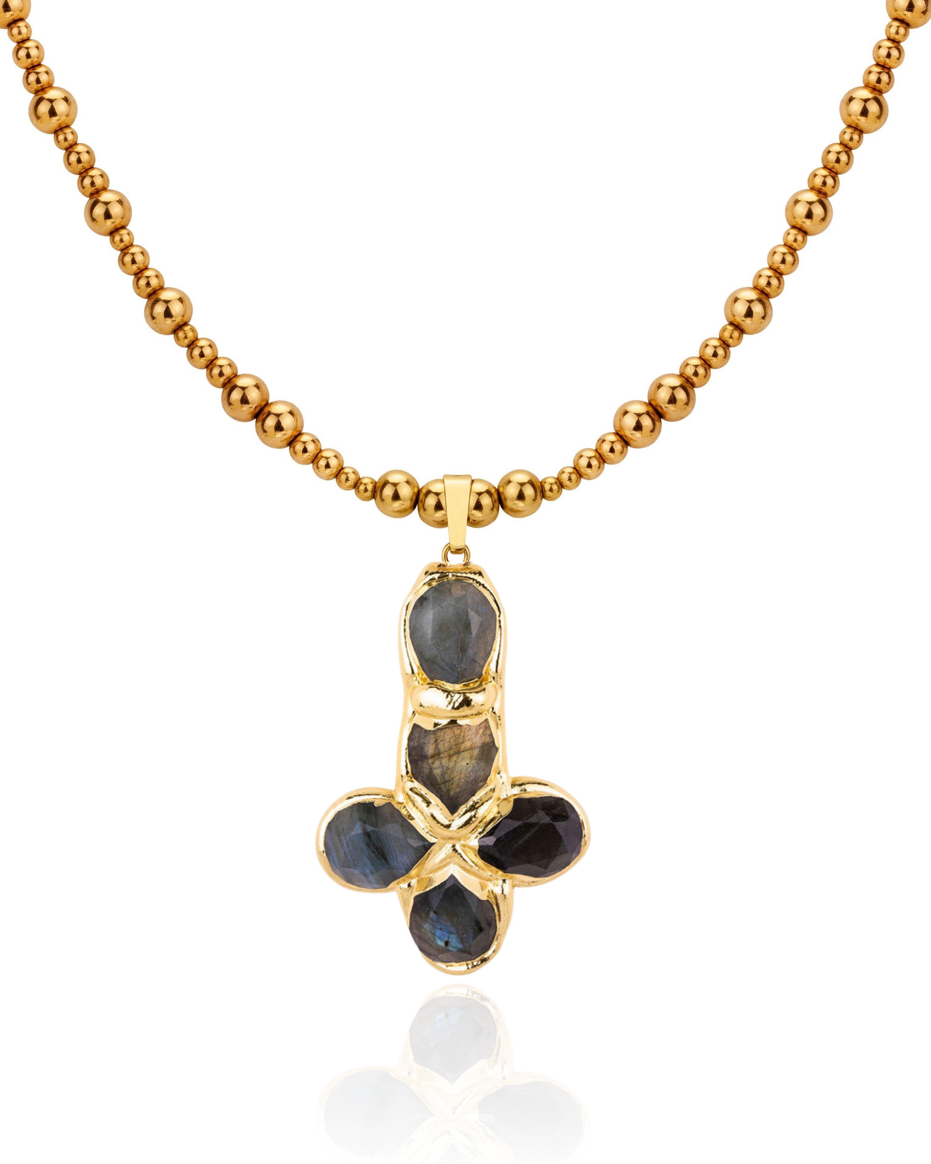 Paloma Beaded Necklace in Labradorite (sale)