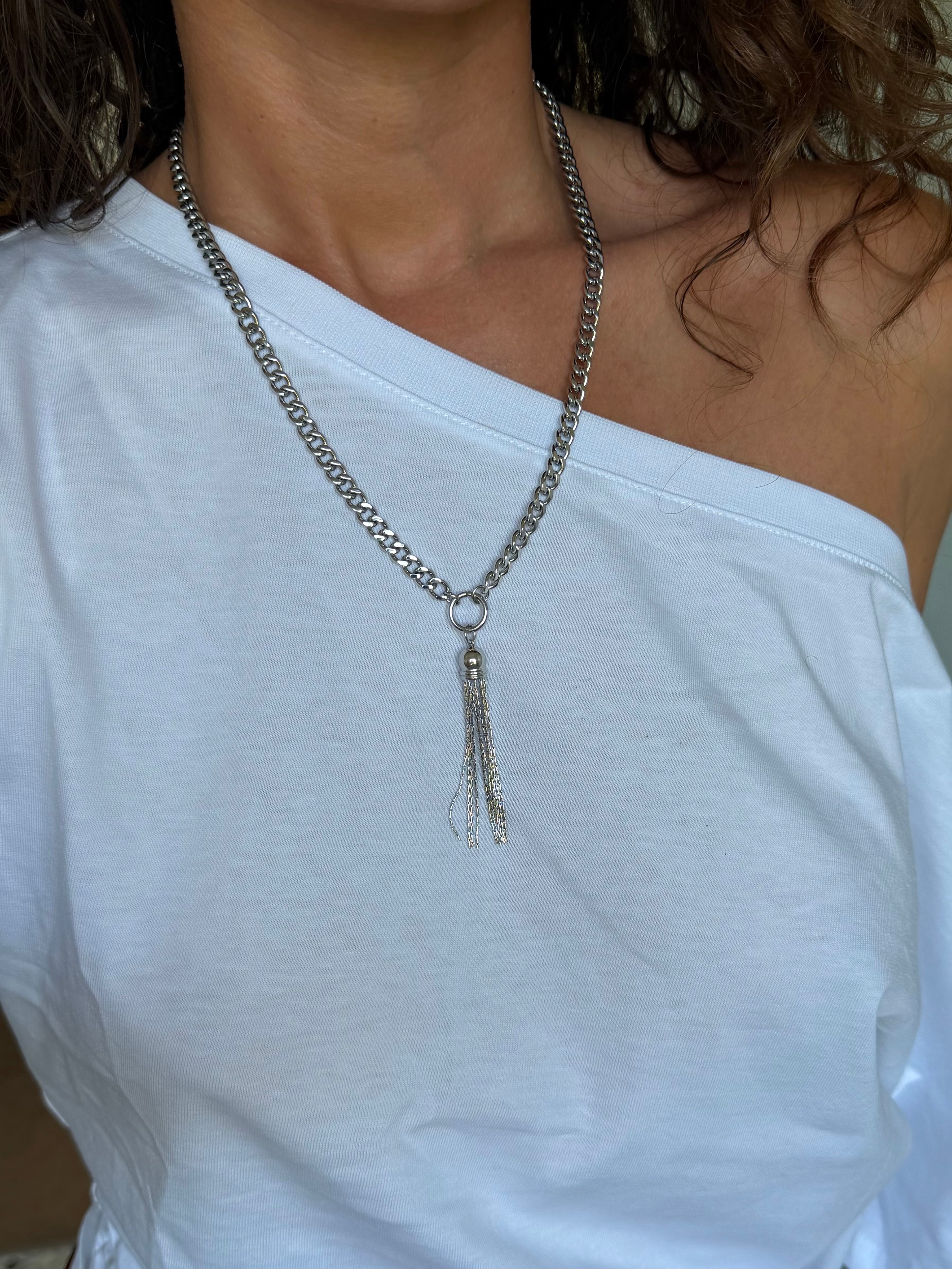 TASSEL necklace silver - Neckontheline
