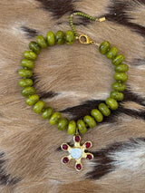 SIROCCO FLOWER necklace green