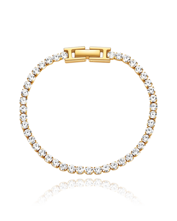 Gold CZ tennis bracelet