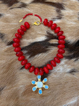 SIROCCO FLOWER necklace red