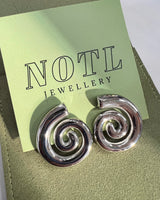 Silver Chunky Swirl Earrings