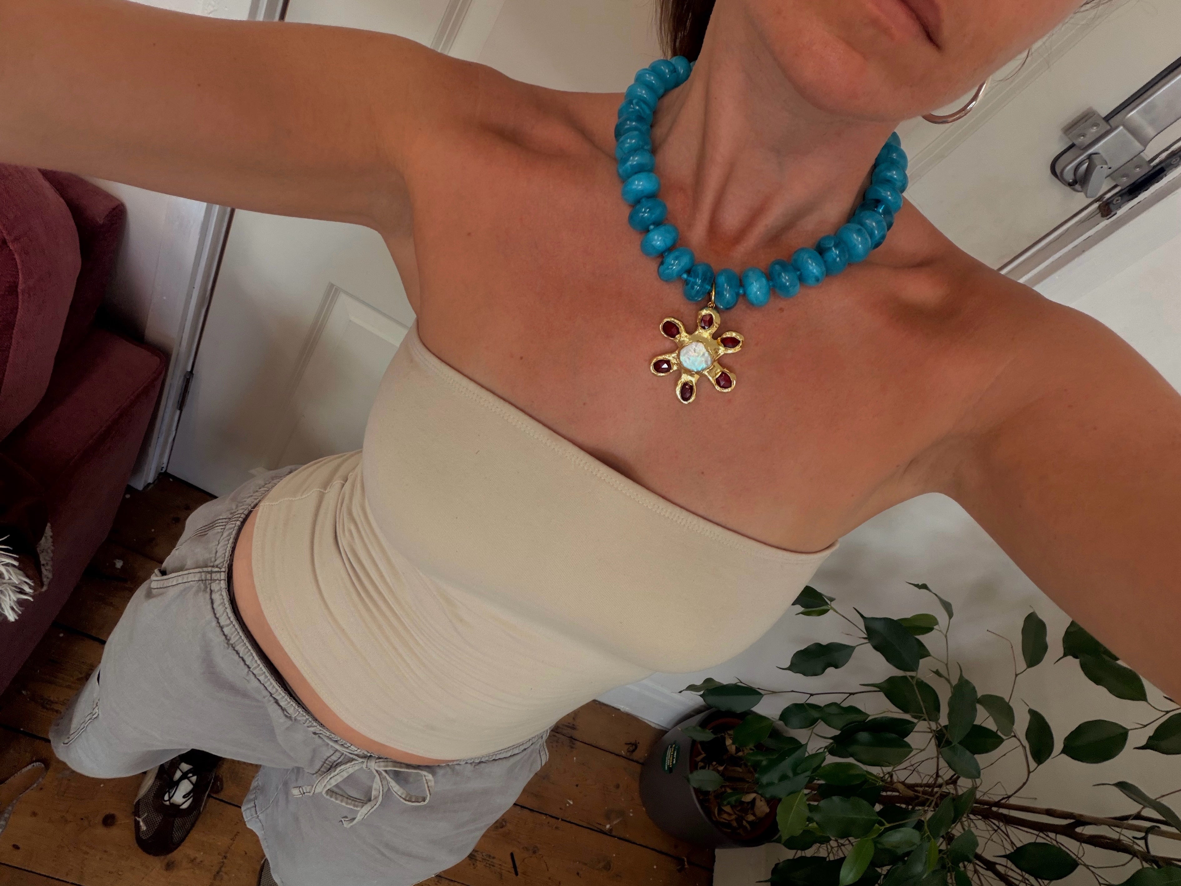 SIROCCO FLOWER necklace blue