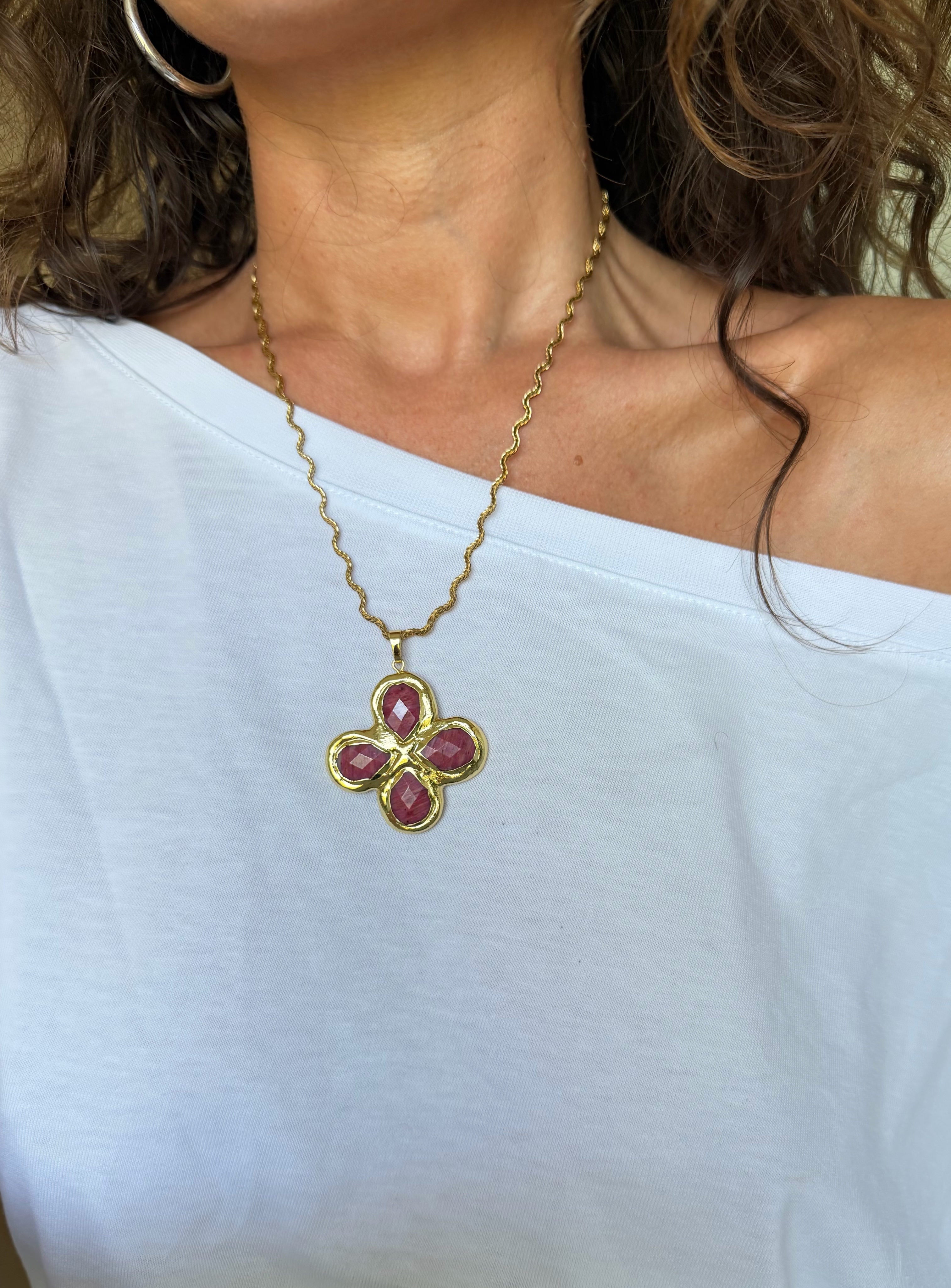 NISSI necklace pink / red
