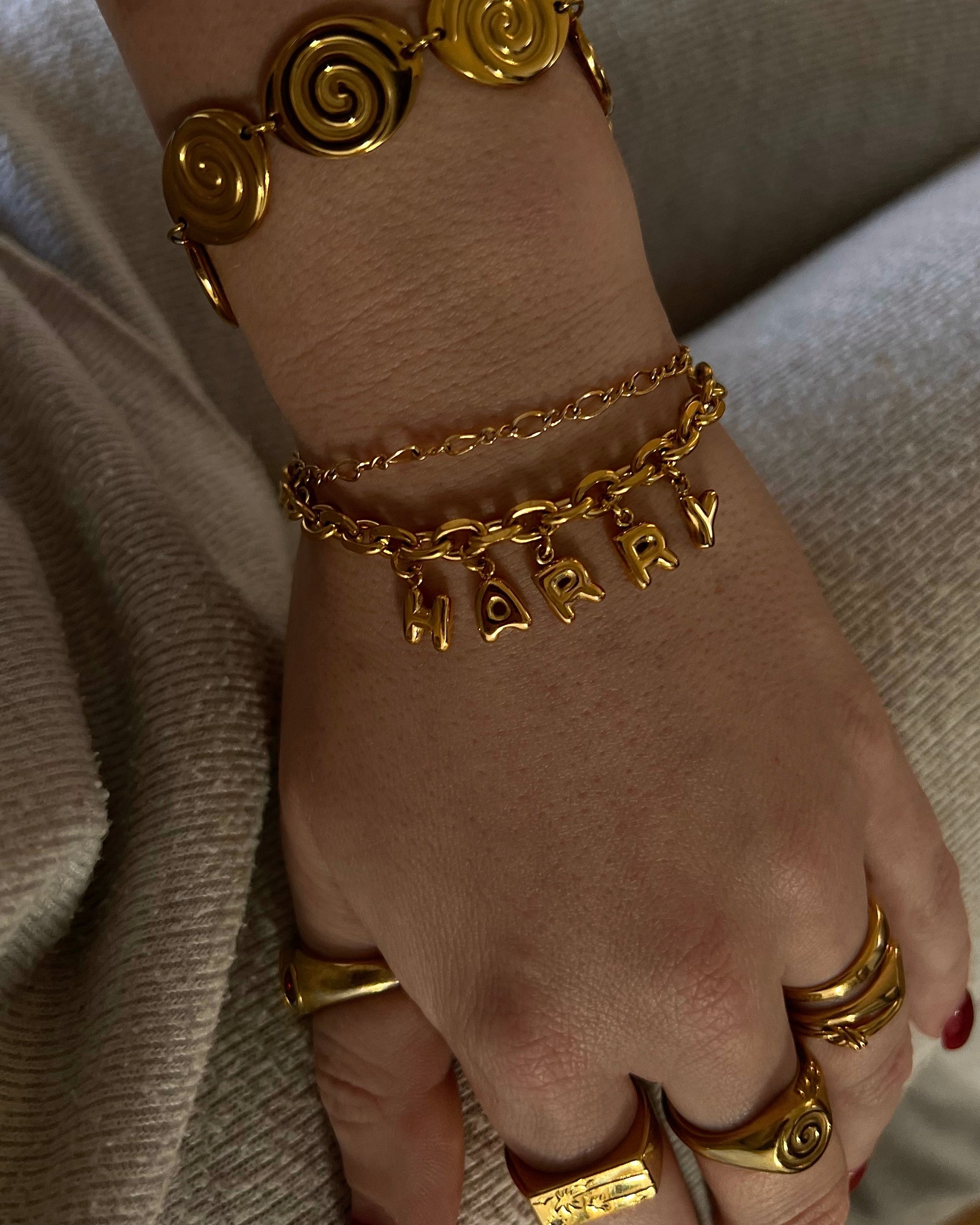 Christian Dior Danseuse Etoile CD Chain Bracelet Metal Gold 2233511