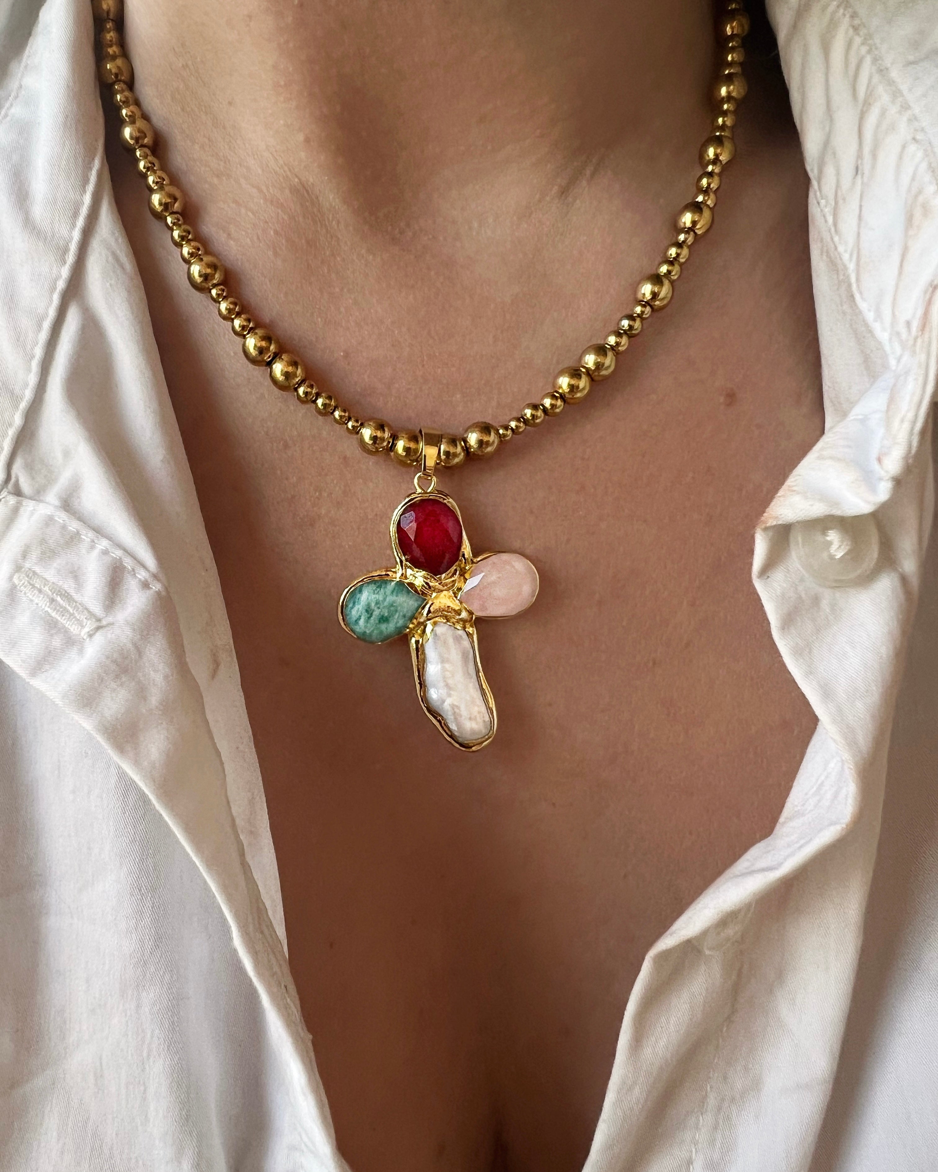 Mixed beaded Paloma necklace