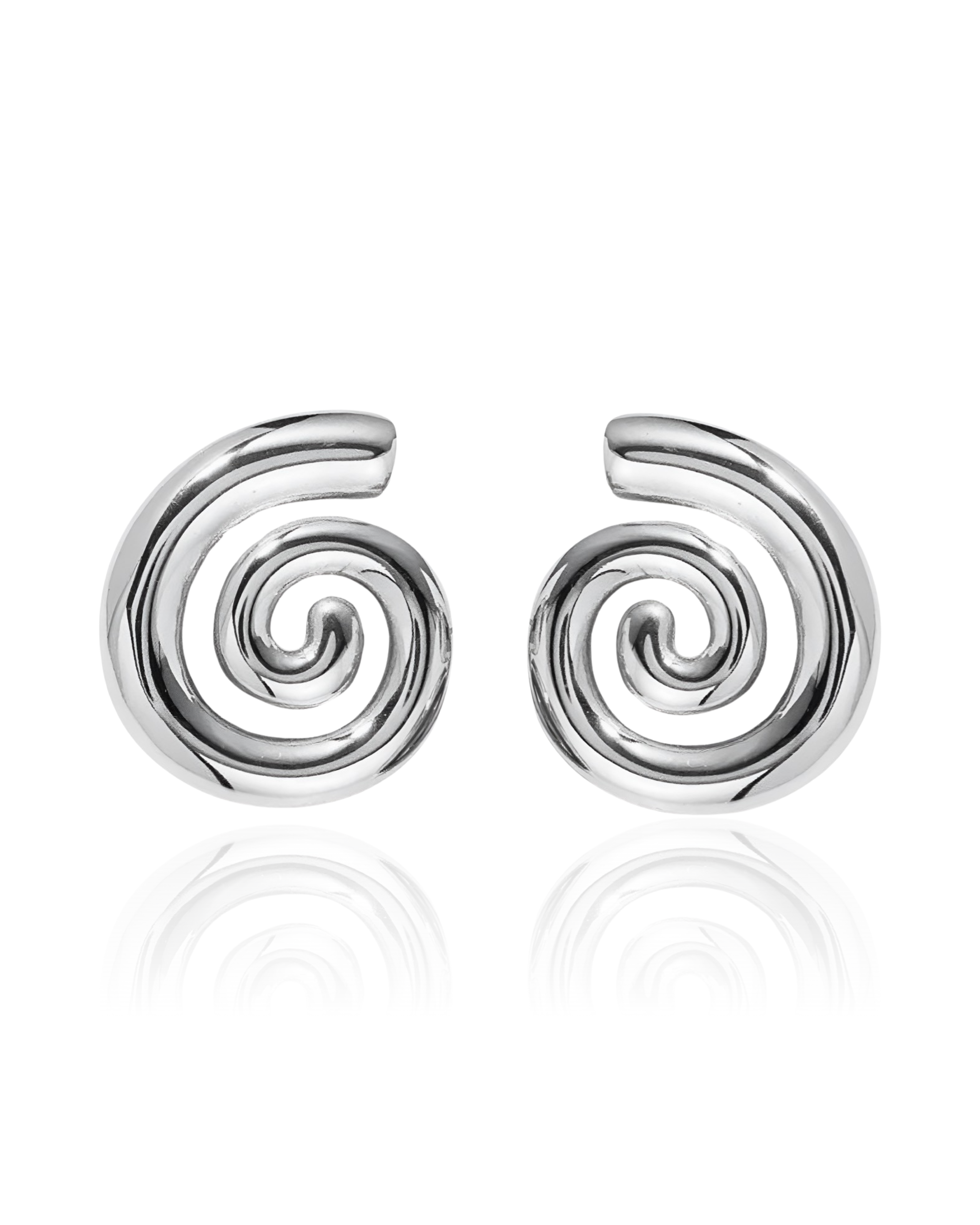 Silver Chunky Swirl Earrings