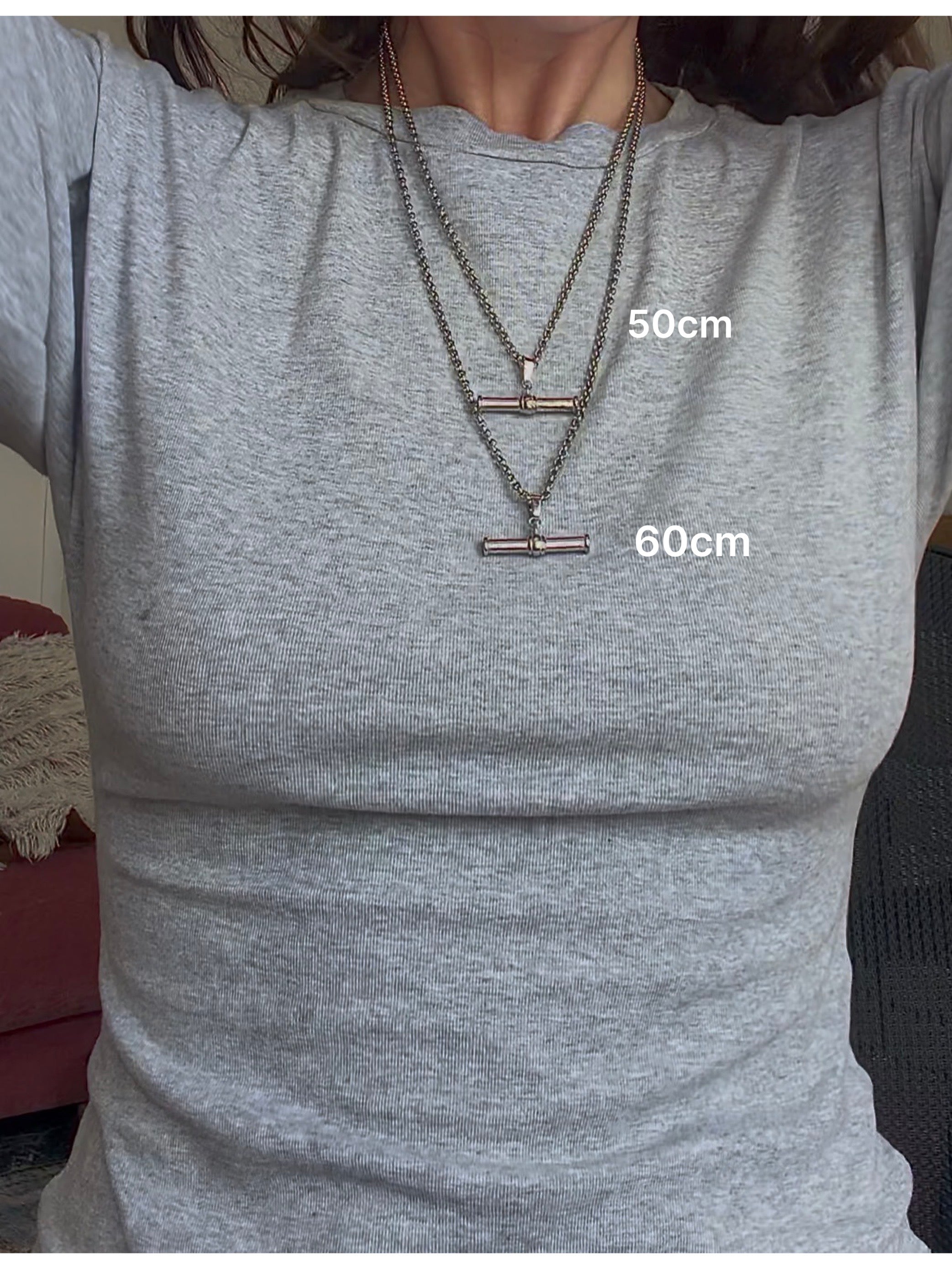 Petite T-Bar Necklace silver