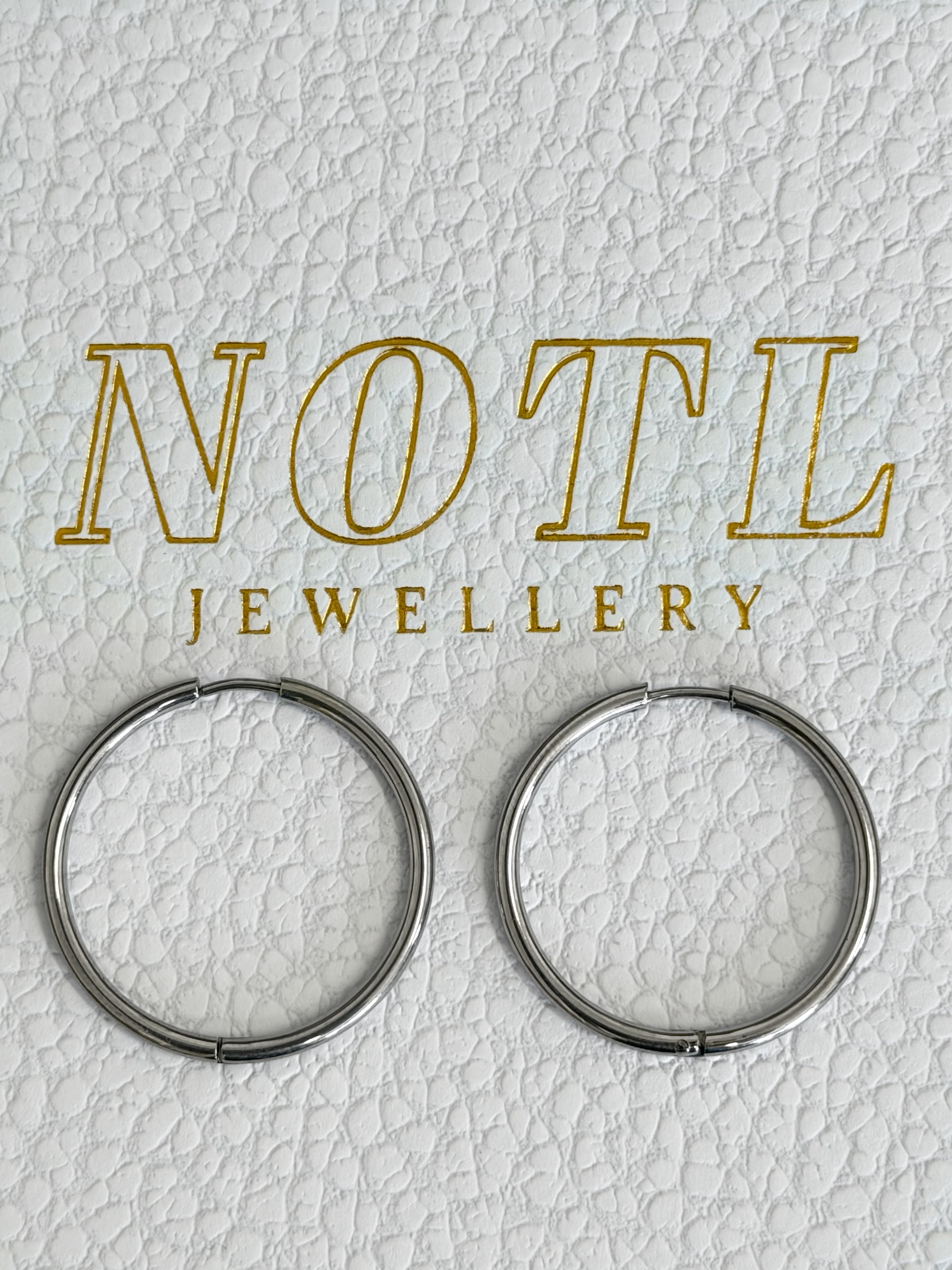 30mm silver hoops