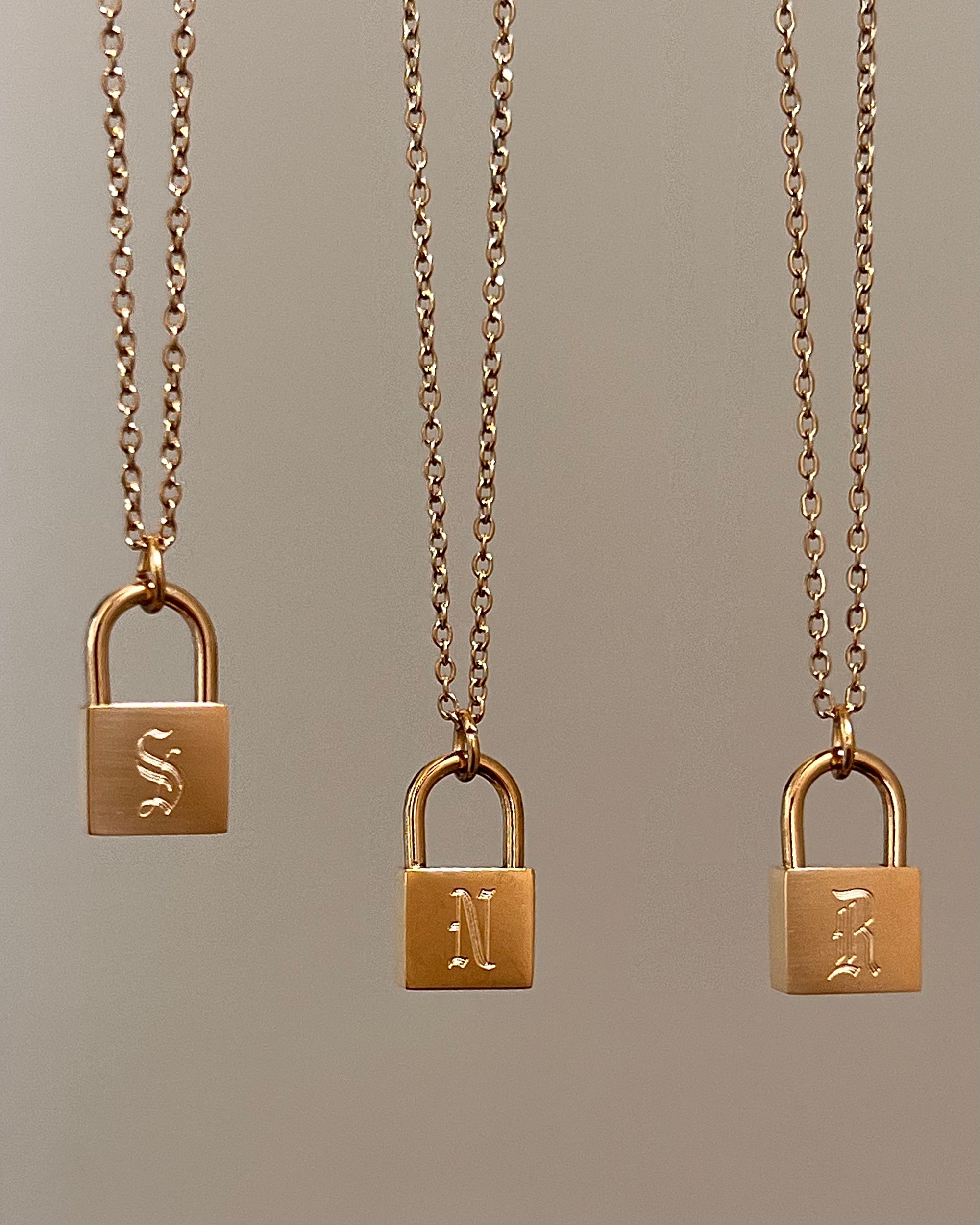 Padlock Initial Necklace sale Neckontheline