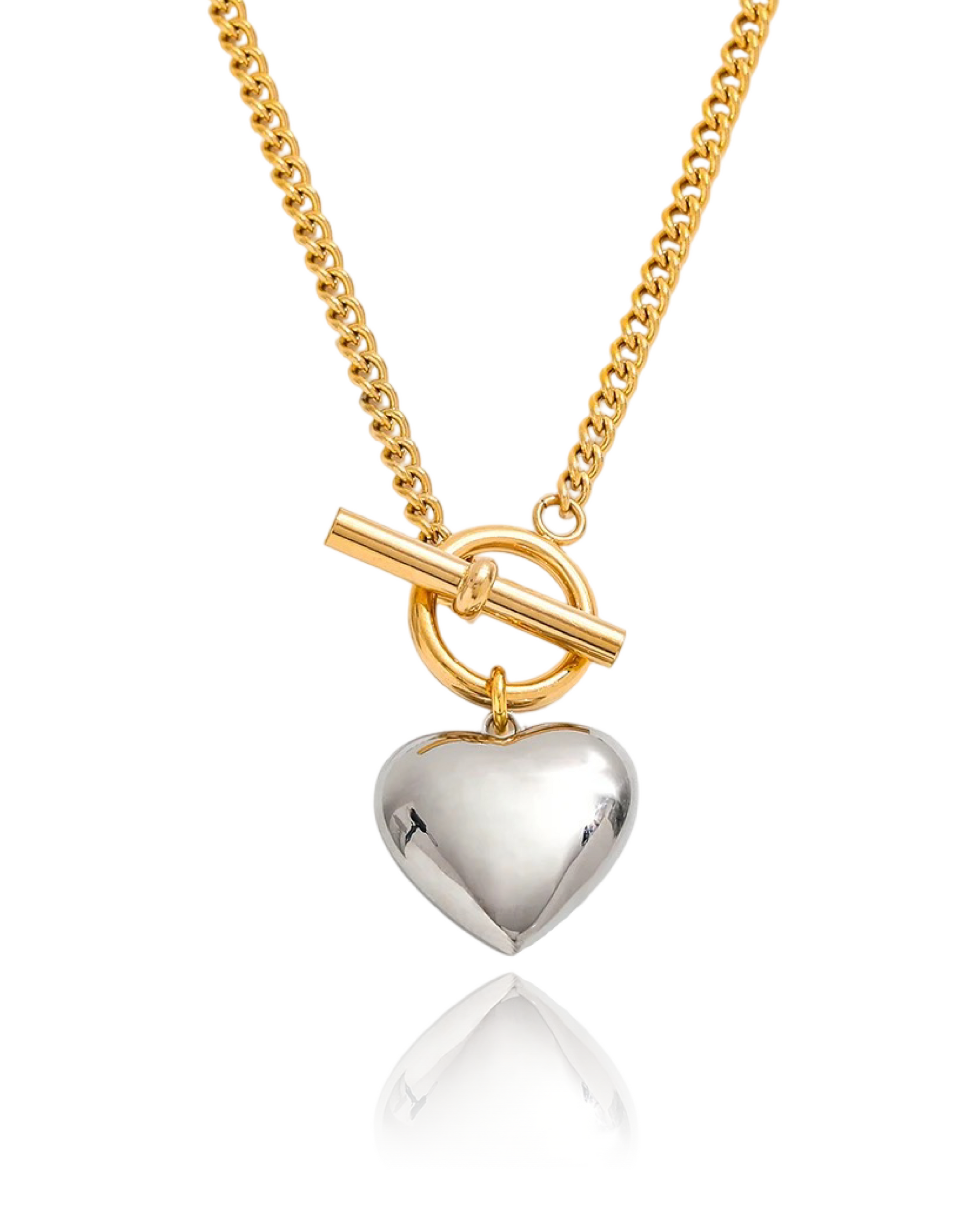 Two Tone Heart Necklace sale Neckontheline