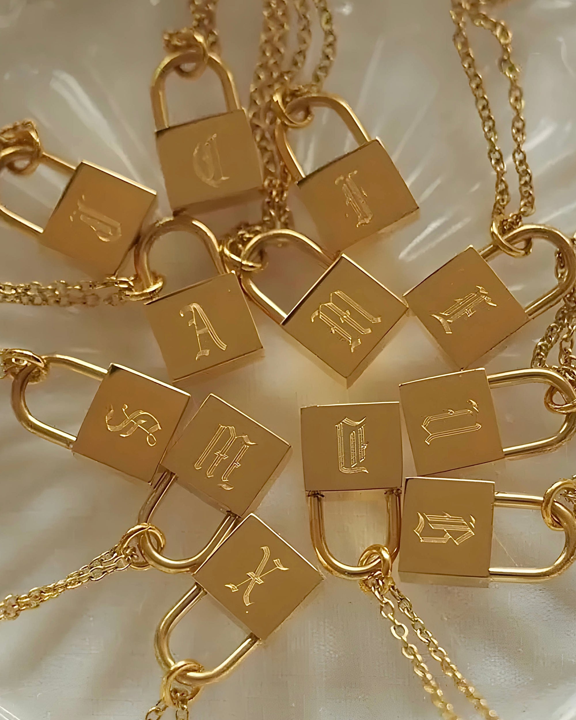 Lock Pendant Gold Necklace with Custom Initials | VibeSzn