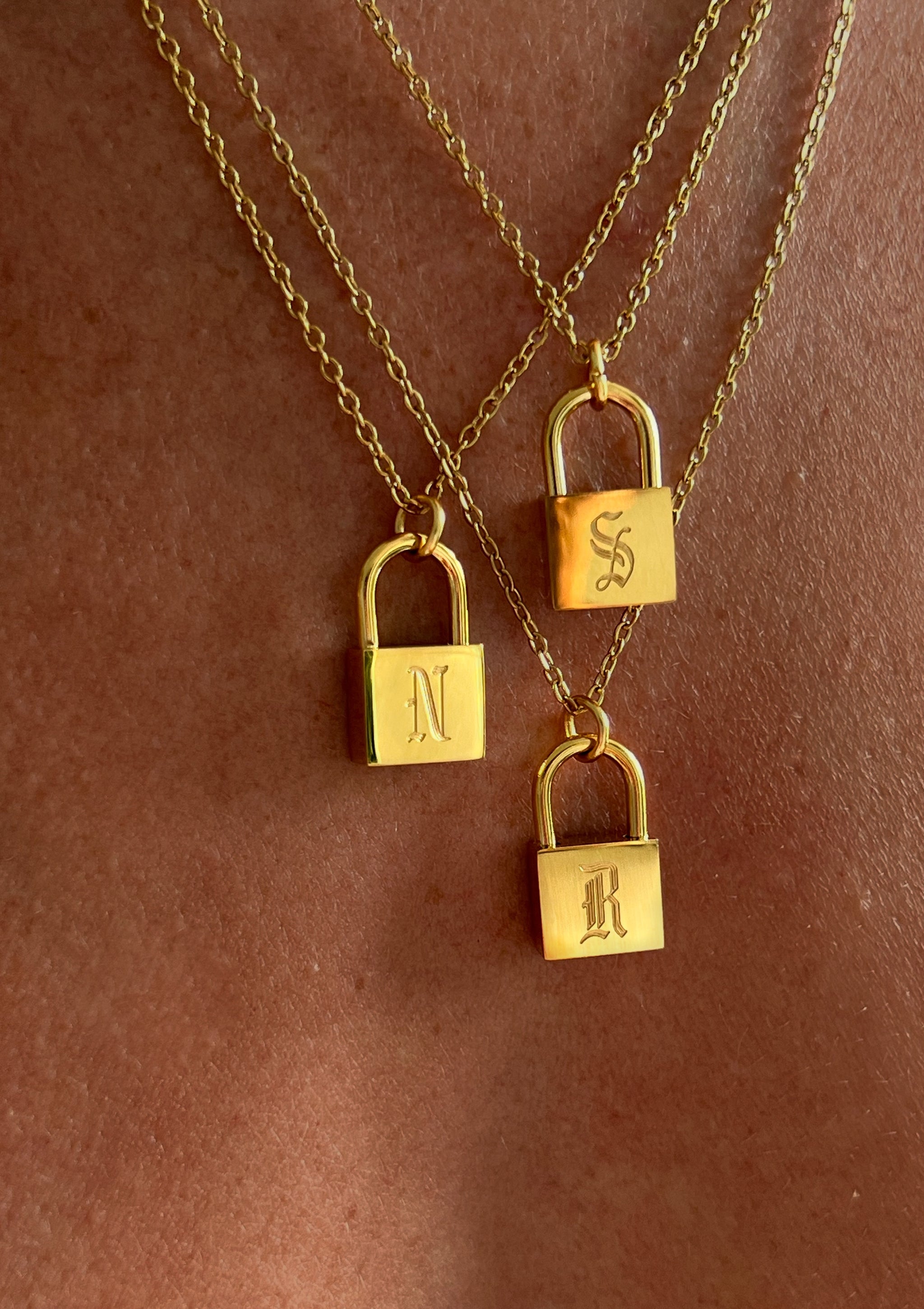 Alphabet Lock Necklace - Yellow Gold – APM Monaco