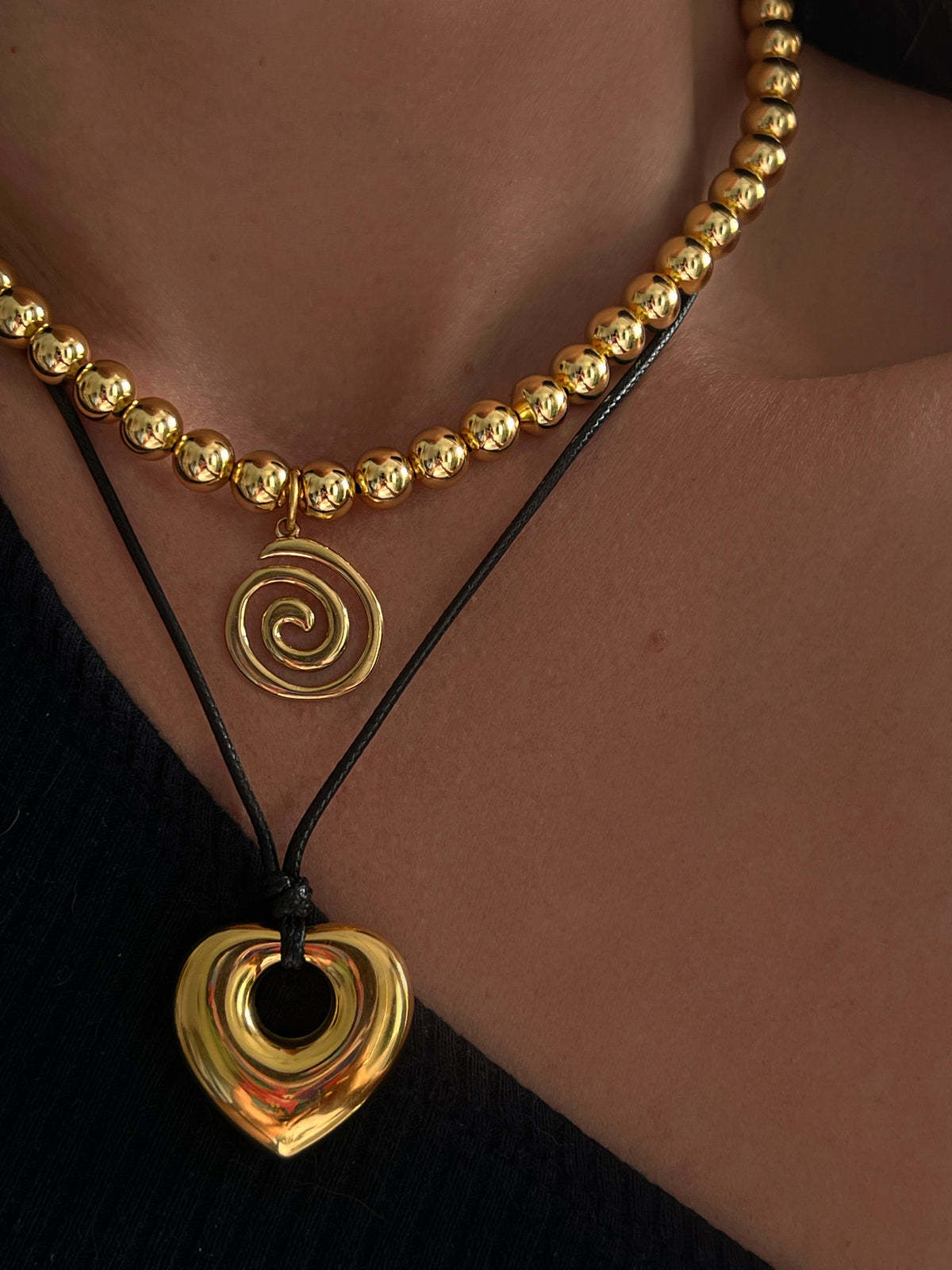 Amalia Beaded Swirl Necklace