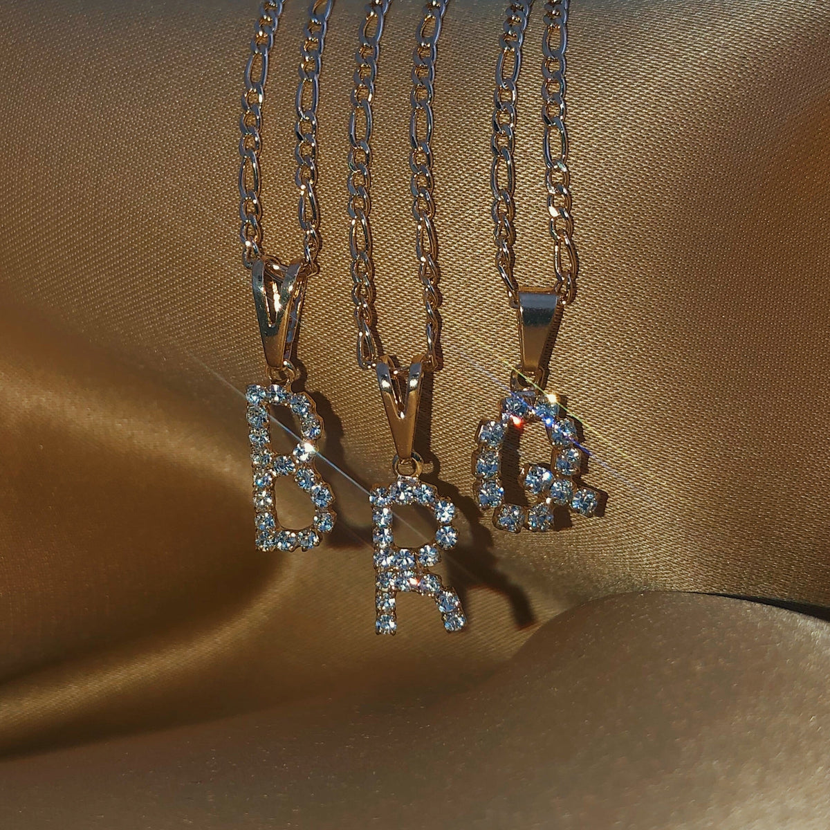 Gold filled Diamanté initial necklace - Neckontheline
