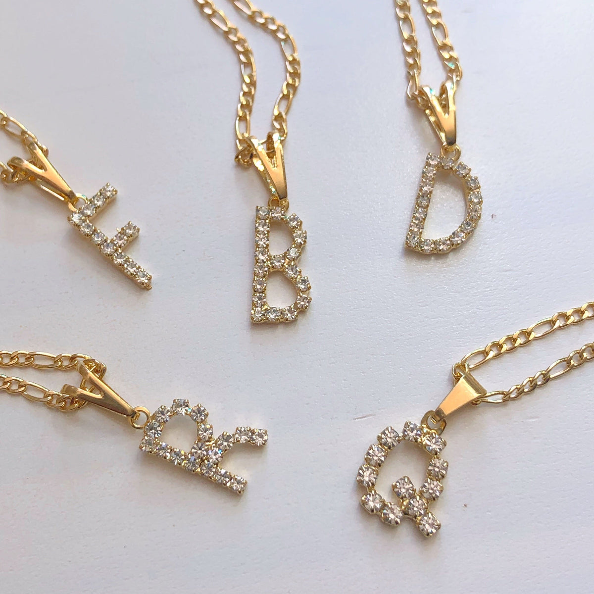 Gold filled Diamanté initial necklace - Neckontheline