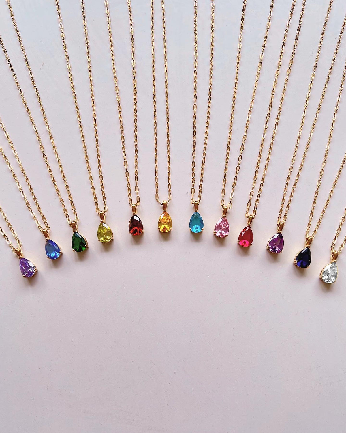 Rainbow Teardrop necklace (sale)