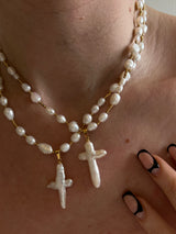 Pearl Cross Collar