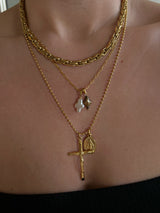 Cross + Medallion necklace