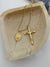 Cross + Medallion necklace (sale)