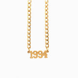 Birth Date Collar in Gold - Neckontheline